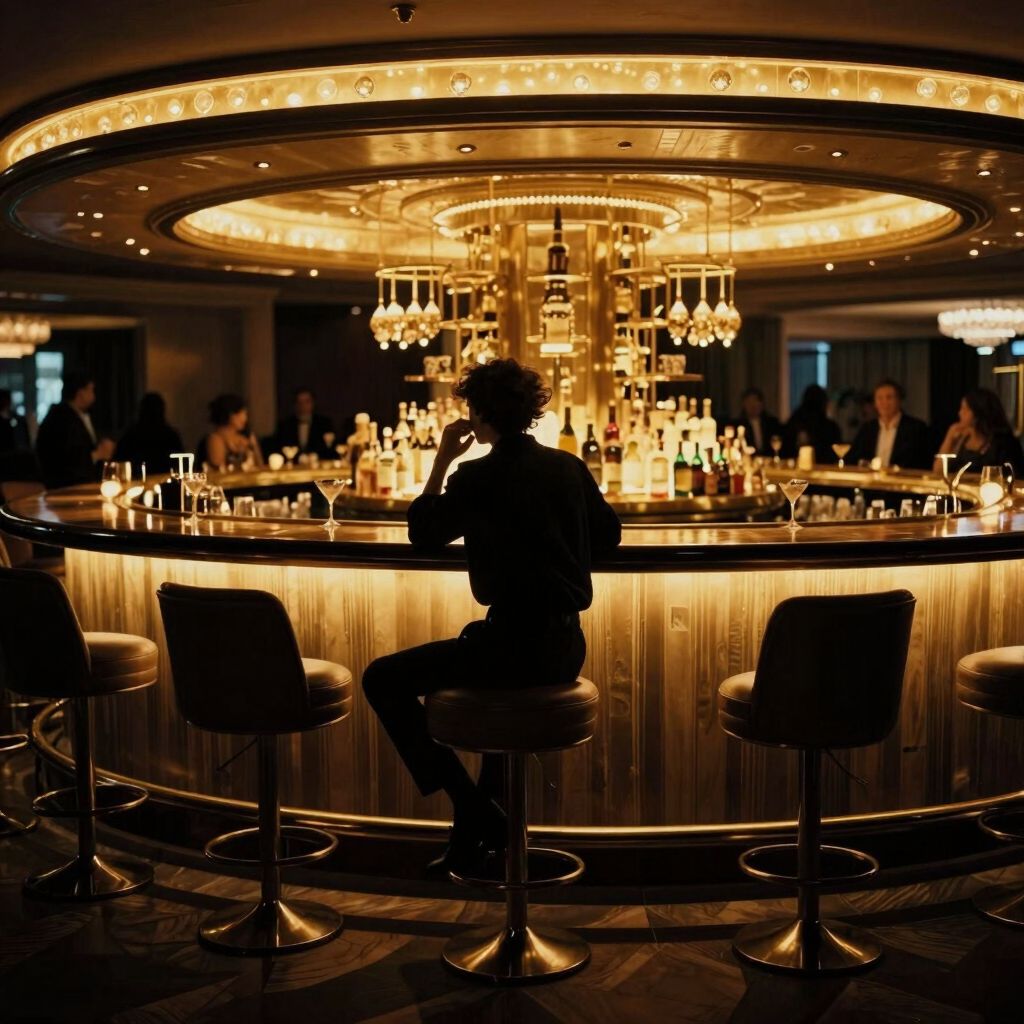 Stilvolle Cocktailbar in Las Vegas im warmen Licht